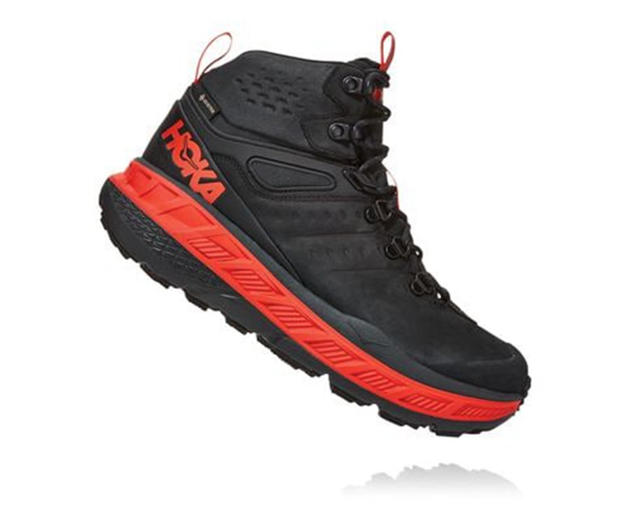 Hoka One One Mens Hiking Boots - Stinson Mid GORE-TEX - Black - XNMQ67302
